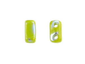 CzechMates Glass 3 x 6mm Peacock Opaque Olive 2-Hole Brick Bead Strand CzechMates Glass 3 x 6mm Peacock Opaque Olive 2-Hole Brick Bead Strand