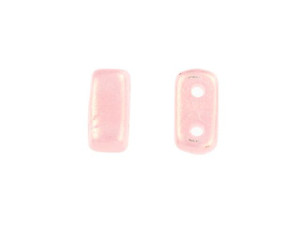 CzechMates Glass 3 x 6mm Sueded Gold Milky Pink 2-Hole Brick Bead Strand CzechMates Glass 3 x 6mm Sueded Gold Milky Pink 2-Hole Brick Bead Strand