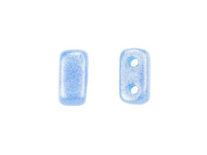 CzechMates Glass 3 x 6mm Sueded Gold Opaque Baby Blue 2-Hole Brick Bead Strand CzechMates Glass 3 x 6mm Sueded Gold Opaque Baby Blue 2-Hole Brick Bead Strand