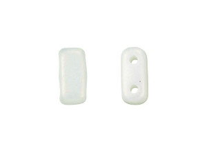 CzechMates Glass 3 x 6mm Sueded Gold Opaque White 2-Hole Brick Bead Strand CzechMates Glass 3 x 6mm Sueded Gold Opaque White 2-Hole Brick Bead Strand