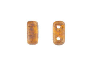 CzechMates Glass 3 x 6mm Sunflower Yellow Copper Picasso 2-Hole Brick Bead Strand CzechMates Glass 3 x 6mm Sunflower Yellow Copper Picasso 2-Hole Brick Bead Strand