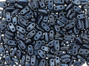 CzechMates Glass 3x6mm 2-Hole Metallic Dark Blue Suede Bar Bead, 2.5-Inch Tube CzechMates Glass 3x6mm 2-Hole Metallic Dark Blue Suede Bar Bead, 2.5-Inch Tube