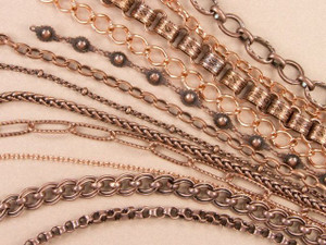 Kumihimo Necklace Kit - Rose Gold and Antique Copper Chain