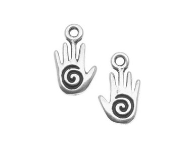 TierraCast Antique Silver Small Spiral Hand Charm