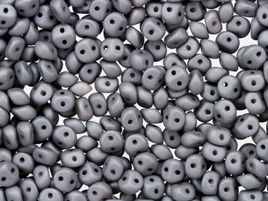 Czech Glass Es-O Mini 2-Hole Bead 4mm Concrete Grey 8g Bag