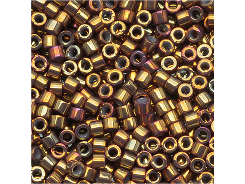 Miyuki 11/0 Iris Bronze/Gold/Green Delica Seed Beads 2.5-Inch Tube