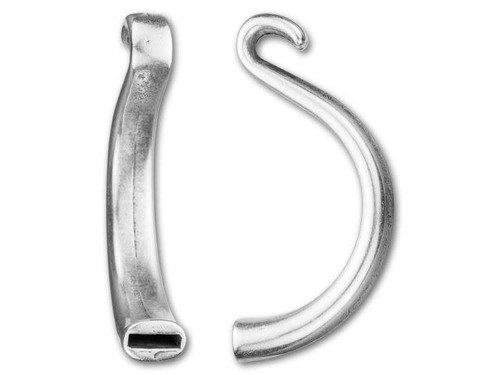 Regaliz 10x3mm Antique Silver-Plated Hook Clasp