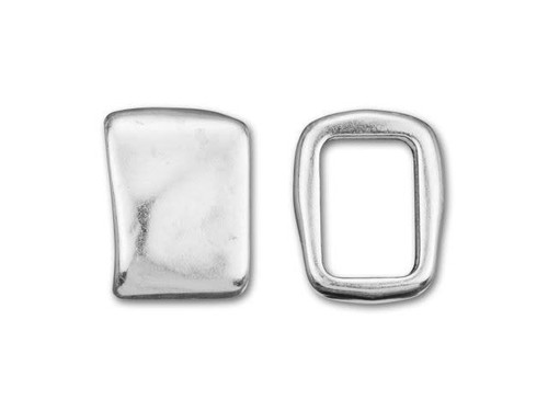 Regaliz Antique Silver-Plated Rectangle Slider Bead