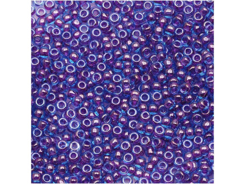 TOHO Bead Round 11/0 Purple Lined Blue, 2.5-Inch Tube