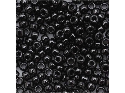 TOHO Bead Round 8/0 Opaque Shiny Jet Black, 2.5-Inch Tube