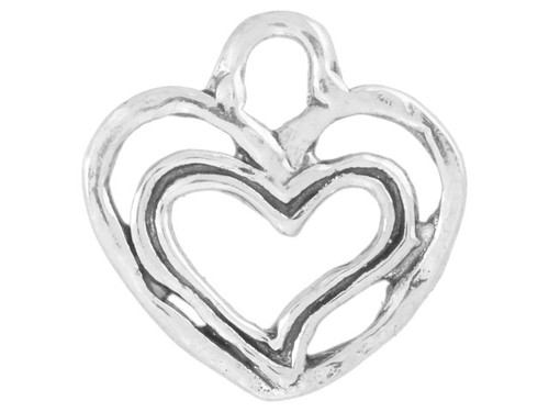 Artbeads Sterling Silver Double Heart Pendant