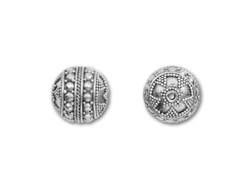 Bali Silver Round Bead with Large and Small Granulation