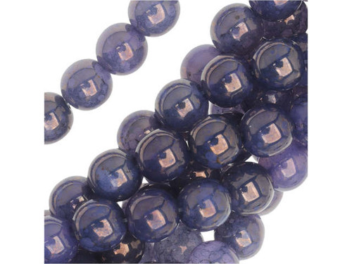 Czech Glass 6mm Milky Alexandrite Moon Dust Round Bead Strand by Starman