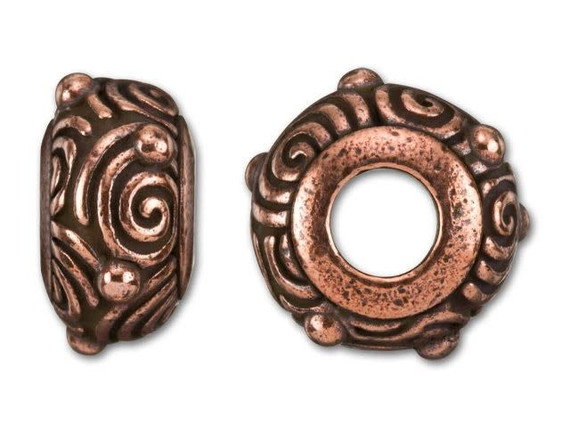 TierraCast Antique Copper-Plated Pewter Spiral EuroBead