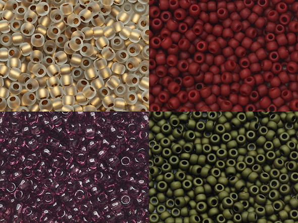 Designer Palette, Toho Seed Bead Mix, Round 11/0, Tuscan Vineyard V2 (4 Color Set)