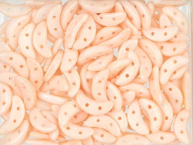 CzechMates Glass 4 x 10mm 2-Hole ColorTrends Opaque Rose Quartz Crescent Bead 2.5-Inch Tube