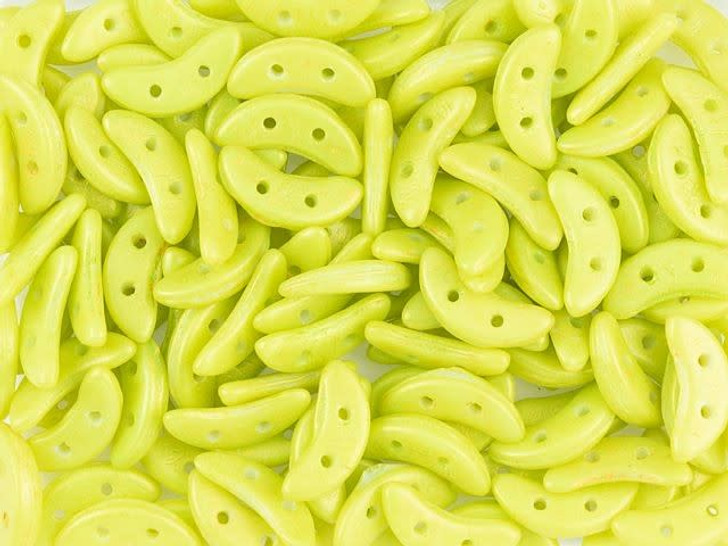 CzechMates Glass 4 x 10mm 2-Hole Pacifica Honeydew Crescent Bead 2.5-Inch Tube