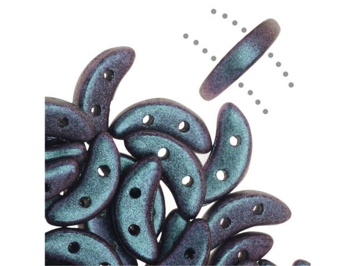 CzechMates Glass 4 x 10mm 2-Hole Polychrome Orchid Aqua Crescent Bead 2.5-Inch Tube CzechMates Glass 4 x 10mm 2-Hole Polychrome Orchid Aqua Crescent Bead 2.5-Inch Tube