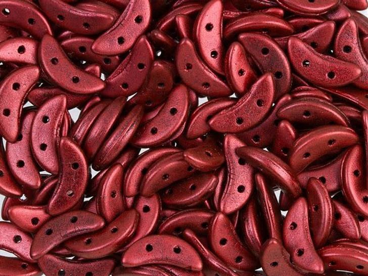 CzechMates Glass 4x10mm 2-Hole Matte Metallic Lava Crescent Bead 2.5-Inch Tube