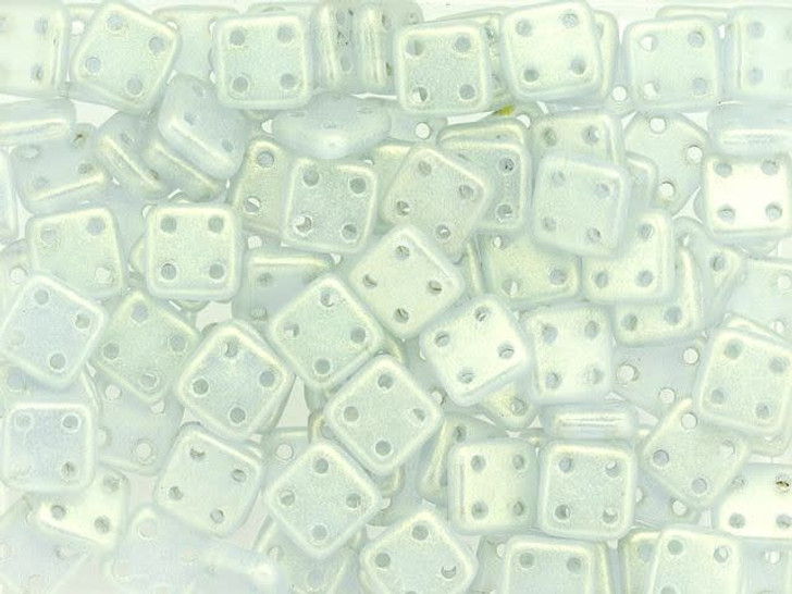 CzechMates Glass 6mm 4-Hole Sueded Gold Alexandrite QuadraTile Bead 2.5-Inch Tube