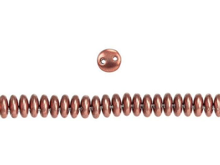 CzechMates Glass 6mm ColorTrends Saturated Metallic Grenadine 2-Hole Lentil Bead Strand CzechMates Glass 6mm ColorTrends Saturated Metallic Grenadine 2-Hole Lentil Bead Strand