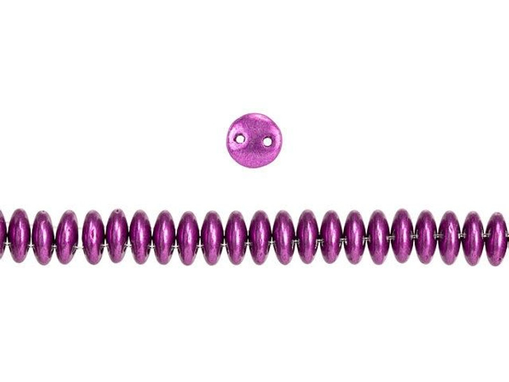 CzechMates Glass 6mm ColorTrends Saturated Metallic Spring Crocus 2-Hole Lentil Bead Strand CzechMates Glass 6mm ColorTrends Saturated Metallic Spring Crocus 2-Hole Lentil Bead Strand