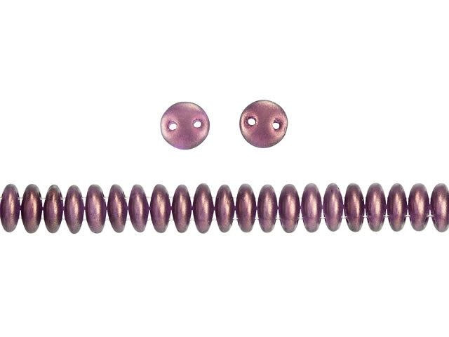 CzechMates Glass 6mm Halo Regal 2-Hole Lentil Bead Strand