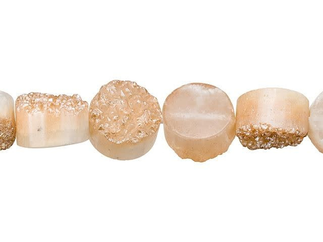Dakota Stones 12mm Druzy Champagne Coin Bead (4pc Pack)