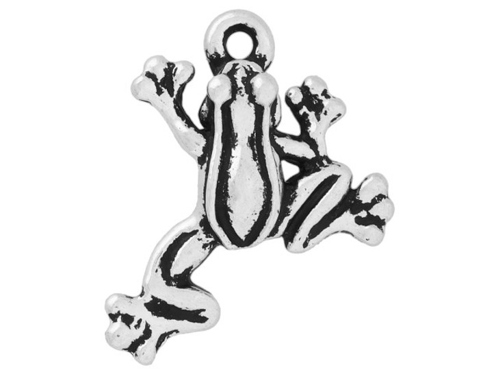 TierraCast Antique Silver Leap Frog Charm