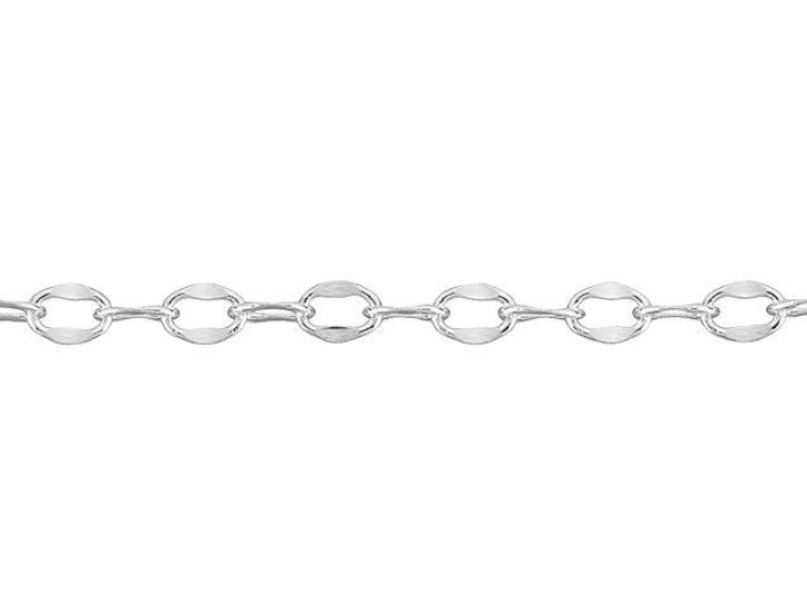 035 Sterling Silver Dapped Cable Chain by the Foot
