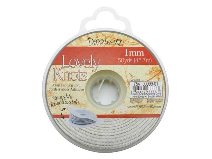 Dazzle It Lovely Knots 1mm White Chinese Knotting Cord - 50 yards