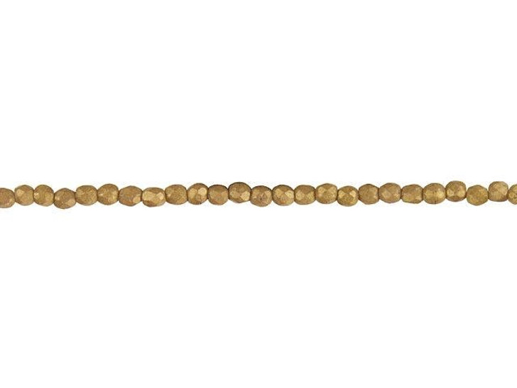 Czech Fire-Polish Bead 2mm ColorTrends Pacifica Macadamia (50pc Strand) by Starman