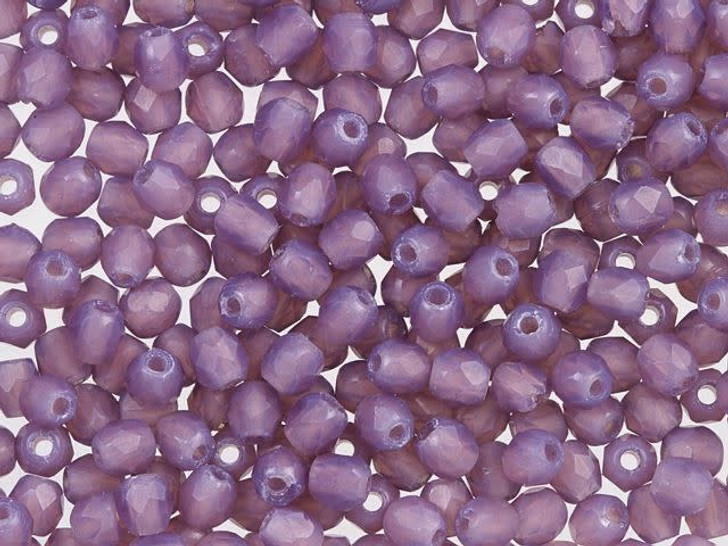 Czech Fire-Polish Bead 2mm Matte Milky Amethyst (50pc Strand) by Starman