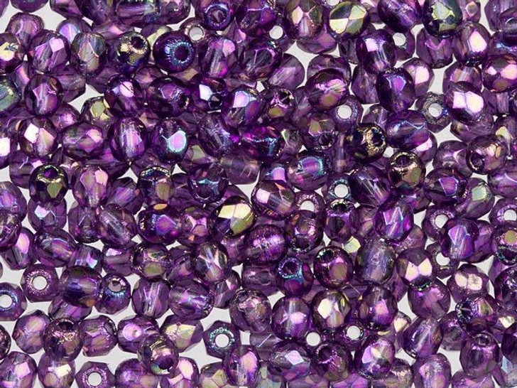 Czech Fire-Polish Bead 2mm Tanzanite Iris Luster (50pc Strand) by Starman
