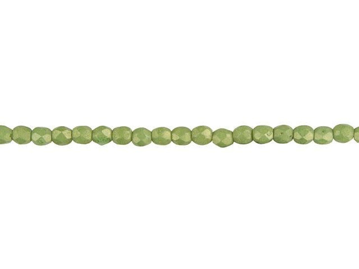 Czech Fire-Polish Bead 3mm ColorTrends Pacifica Avocado (50pc Strand) by Starman