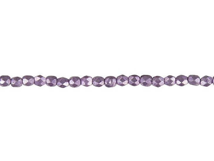 Czech Fire-Polish Bead 3mm ColorTrends Saturated Metallic Ballet Slipper (50pc Strand) by Starman