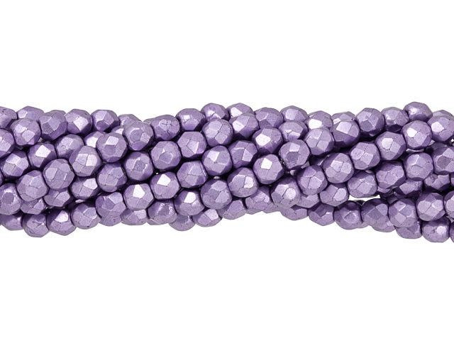 Czech Fire-Polish Bead 3mm ColorTrends Saturated Metallic Crocus Petal (50pc Strand) by Starman