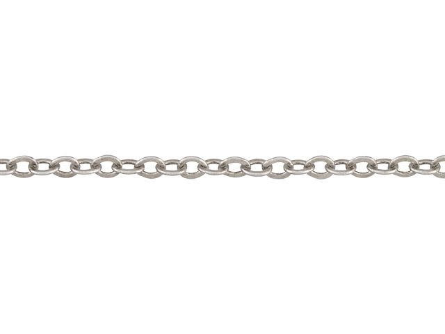 1.7mm Antique Silver-Plated Brass Delicate Cable Chain by the Foot