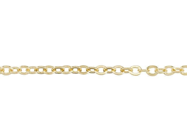 1.7mm Gold-Plated Brass Delicate Cable Chain by the Foot