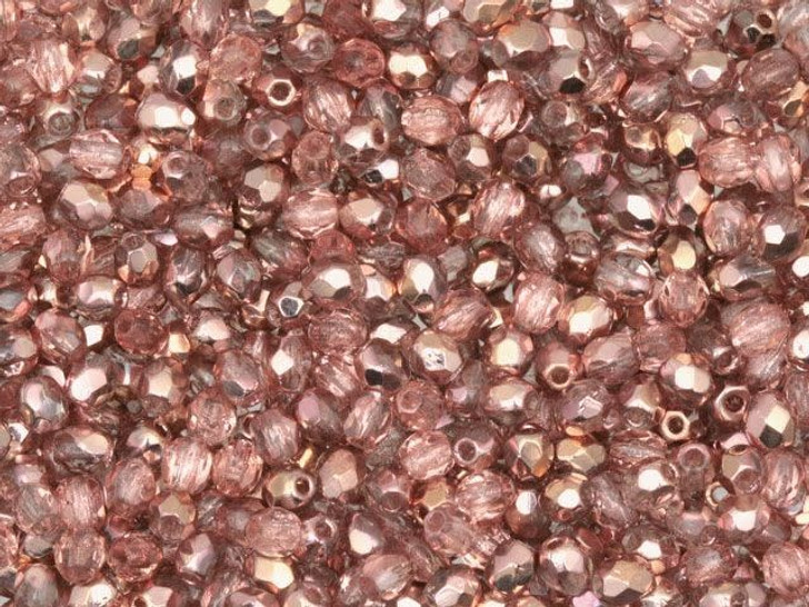 Czech Fire-Polish Bead 3mm Crystal and Copper (50pc Strand) by Starman