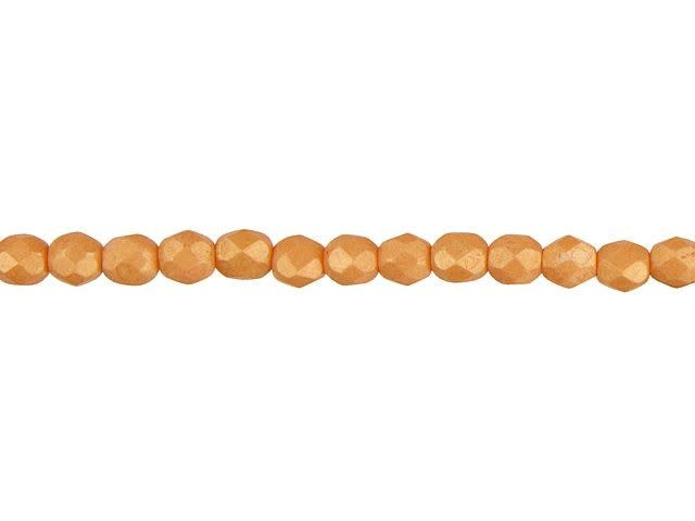 Czech Fire-Polish Bead 4mm ColorTrends Pacifica Tangerine (50pc Strand) by Starman