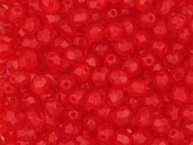 Czech Fire-Polish Bead 4mm Light Siam (50pc strand) by Starman