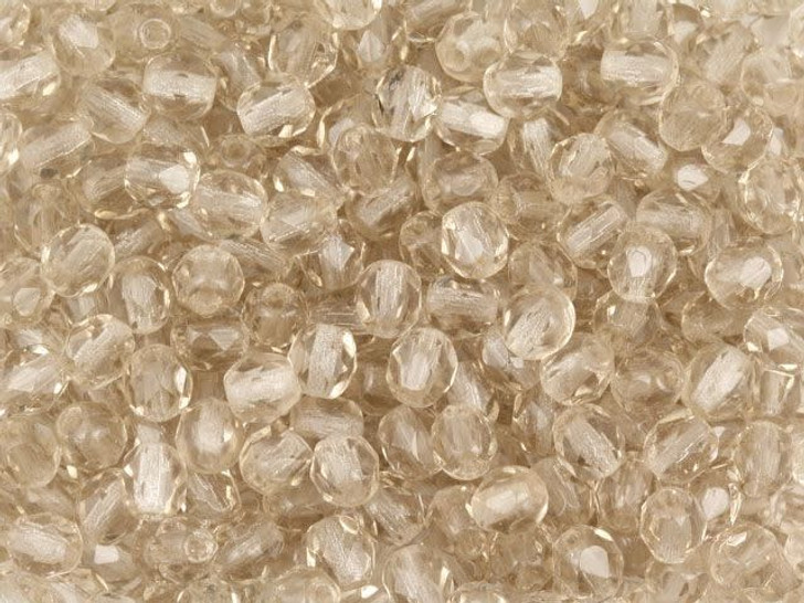 Czech Fire-Polish Bead 4mm Light Smoky Topaz (50pc strand) by Starman