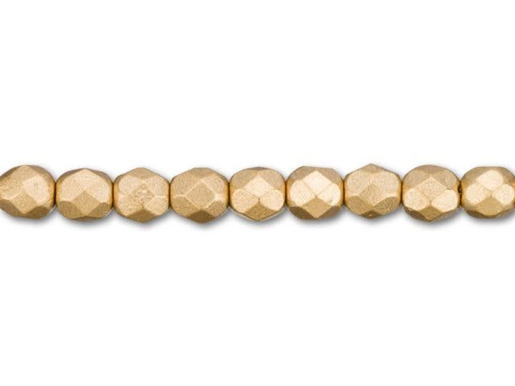 Czech Fire-Polish Bead 4mm Matte Metallic Flax (50pc Strand) by Starman