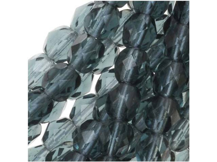 Czech Fire-Polish Bead 4mm Montana (50pc strand) by Starman