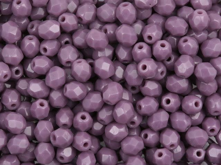 Czech Fire-Polish Bead 4mm Opaque Plum (50pc Strand) by Starman
