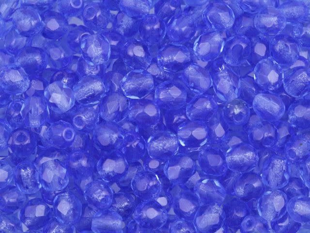 Czech Fire-Polish Bead 4mm Sapphire (50pc strand) by Starman