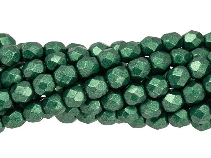 Czech Fire-Polish Bead 6mm ColorTrends Saturated Metallic Martini Olive (25pc Strand) by Starman