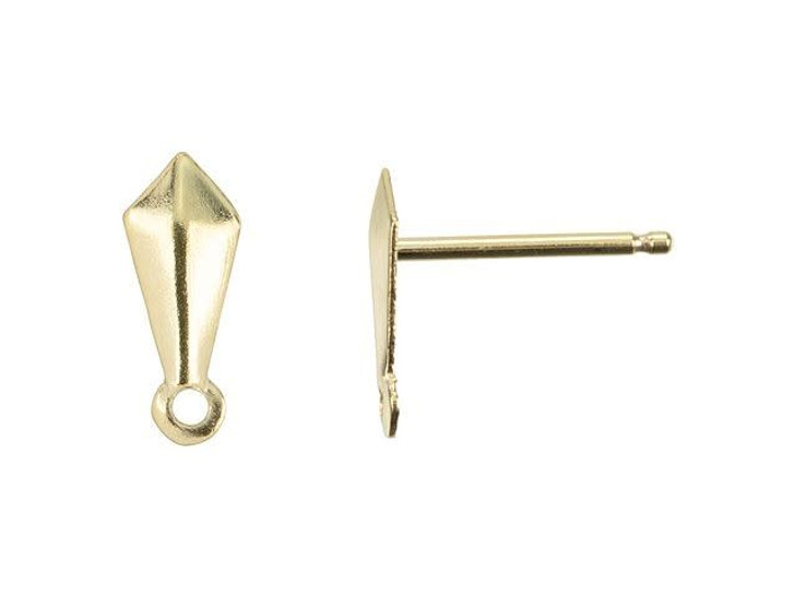 Gold-Filled 14K/20 3 x 7mm Kite Post Earring with Ring (1 Pair)