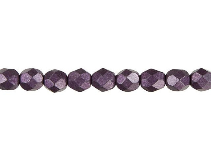 Czech Fire-Polish Bead 6mm ColorTrends Saturated Metallic Tawny Port (25pc Strand) by Starman